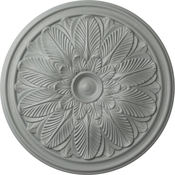 Ekena Millwork Bordeaux Ceiling Medallion (Fits Canopies up to 3 1/4"), 22 5/8"OD x 1 3/4"P, Primed White CM22BO - main
